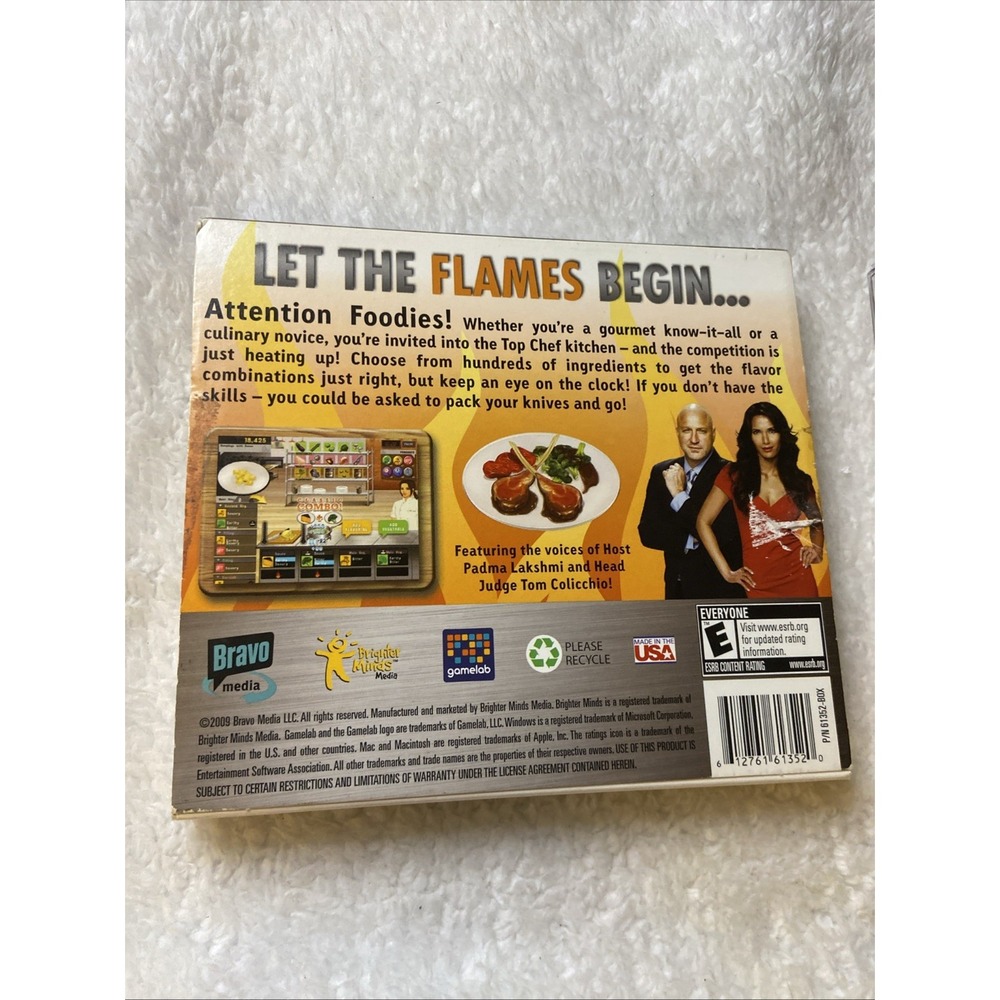 Top Chef The Game CD Rom Software 2009 Foodies Cooking Love Padme Lakshmi‎ Tom - Picture 3 of 9